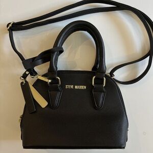 Steve Madden Black Mini Satchel Bag With Crossbody Strap Black